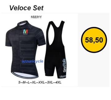 Veloce wielren set Giro D,italia ( Fietsbroek + Fietsshirt ), Nieuw, Kleding
