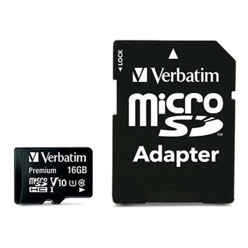 Micro SDHC kaart met adapter | Verbatim | 16 GB, Verzenden, Nieuw, Verbatim