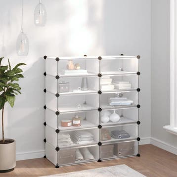 vidaXL Schoenenrek 94,5x36,5x106 cm polypropeen transparant, Verzenden, Nieuw