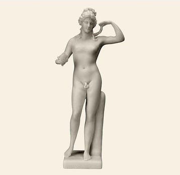 Beeld, Ermafrodito - Statua in marmo - 30 cm - Marmer