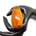 Natuurlijke Baltische amber cabochon - hele steen in cognac,