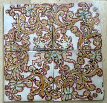 Tegel - Fratelli Piscitello - 1960-1970 - Paneel van vier, Antiek en Kunst