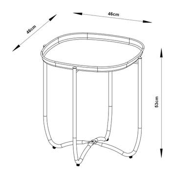 Tuintafel Sandefjord bijzettafel metaal 53x46x46cm zwart [en, Verzenden, Nieuw