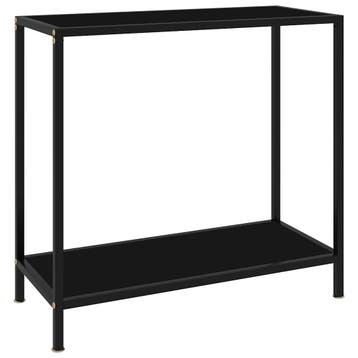 vidaXL Wandtafel 80x35x75 cm gehard glas zwart, Verzenden, Nieuw, Glas, 60 cm of meer