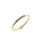 Gouden rijring met gekleurde zirconia, 18 tot 19, Gebruikt, Overige kleuren, Ophalen of Verzenden