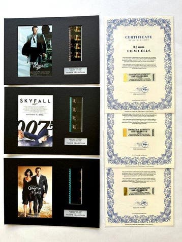 James Bond – Daniel Craig Era – Rare Set of 3 Mounted 35mm, Nieuw
