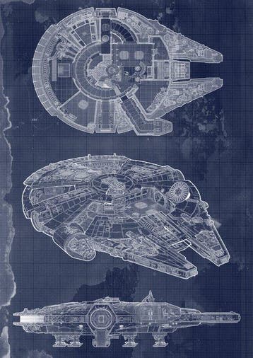 Boriani - Star Wars - Millennium Falcon, Blueprint,, Nieuw