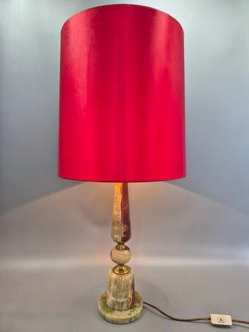 Edle Vintage Onyx Marmor Tisch Leuchte – Klassischer Stil, Antiek en Kunst