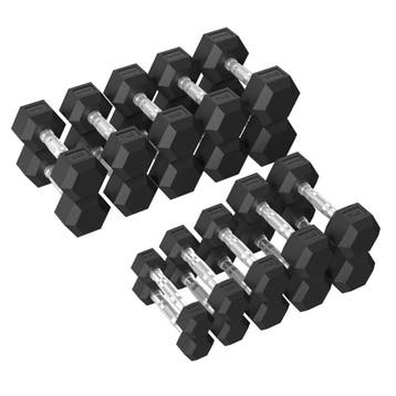 Tunturi Platinum Hex Rubber Dumbbell Set, 1 - 10kg, Verzenden, Nieuw, Dumbbell