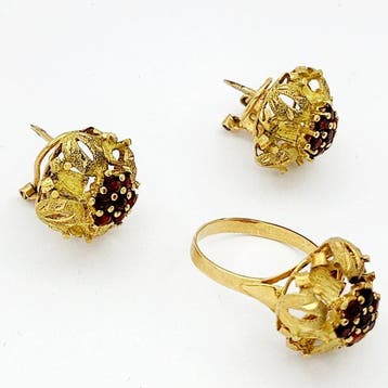 2-delige sieradenset - 18 karaat Geel goud - 1.05ct. tw.