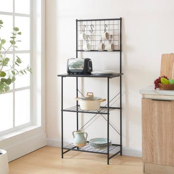 [en.casa] Keukenkast Nibe opbergkast 150x60x42 cm zwart en m, Huis en Inrichting, Keuken | Keukenelementen, Verzenden, Nieuw
