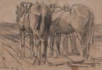 Willem Hendrik van der Nat (1864–1929) - Paarden op het land