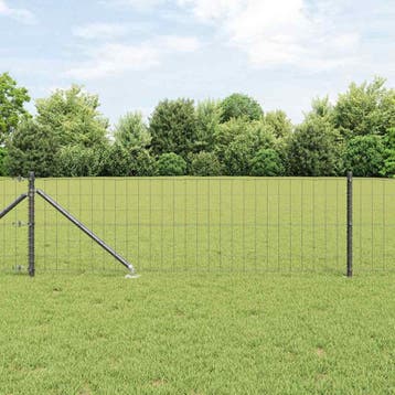 vidaXL Euro-hek met grondpennen 25 x 0,6 m PVC-Coated Staal, Verzenden, Nieuw, IJzer