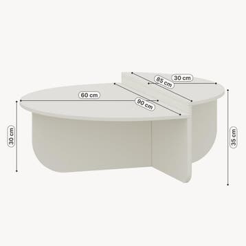 Salontafel Tondesdaslo 90x90x35 cm wit [en.casa], Verzenden, Nieuw
