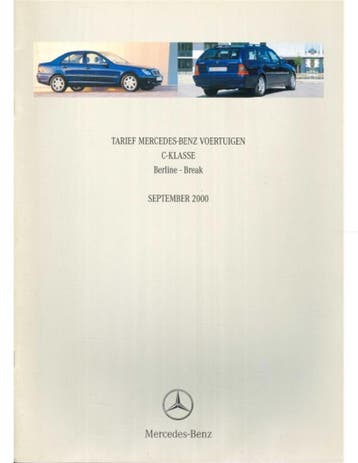 2000 MERCEDES BENZ C KLASSE PRIJSLIJST NEDERLANDS, Nieuw, Author