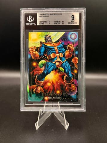 Beckett 9 1992 Skybox Marvel Masterpieces Thanos #83, Verzenden, Zo goed als nieuw, Losse kaart