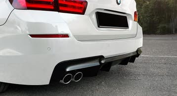 X-Form Achterlip Glanzend Zwart BMW 5-serie, Nieuw, Ophalen of Verzenden, Achter, Bumper