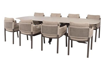 4SO Savanne/Prado 8-persoons Deens ovale tuinset 300x110 cm., Tuin en Terras, Verzenden, Nieuw, Rvs, Tuinset