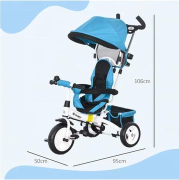 Kinderdriewieler Meegroeifiets met Duwstang, Verzenden, Nieuw