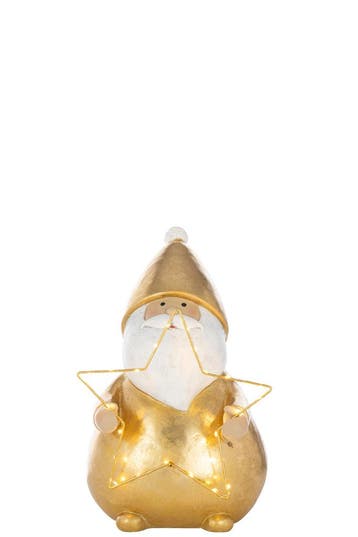 Kerstman Led Ster PolyHars Goudkleurig Groot, Verzenden, Nieuw