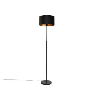 Vloerlamp zwart met velours kap zwart met goud 35 cm - Parte, Verzenden, Nieuw, Modern