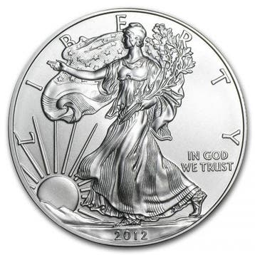 American Eagle 1 oz 2012 (34.846.351 oplage), Verzenden, Midden-Amerika, Losse munt, Zilver