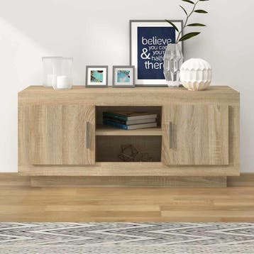 vidaXL Tv-meubel 102x35x45 cm bewerkt hout sonoma, Minder dan 50 cm, Verzenden, Nieuw, Minder dan 100 cm