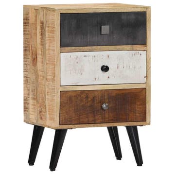 vidaXL Nachtkastje 40x30x60 cm massief mangohout, Huis en Inrichting, Minder dan 45 cm, Verzenden, Nieuw, 55 tot 70 cm