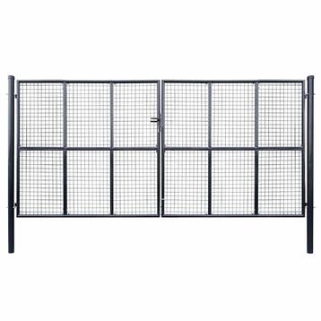 vidaXL Tuinhek van gaas gegalvaniseerd staal 400x175 cm, Verzenden, Nieuw
