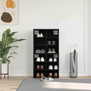 vidaXL Schoenenkast 2 pcs Zwart Eiken 52 x 30 x 50,5 cm, Verzenden, Nieuw