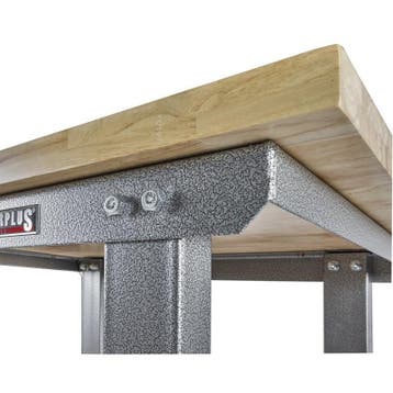 Werkbank grijs 150 cm met hardhouten blad en, Ophalen of Verzenden, Nieuw