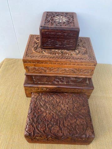 Sieradendoos (4) - Vintage - Hout