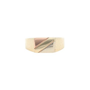 Tricolour zegelring 13 karaat, Sieraden, Tassen en Uiterlijk, Verzenden, Zo goed als nieuw