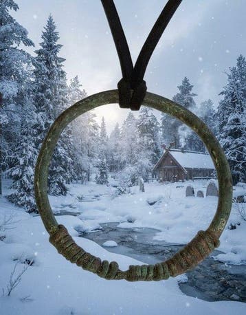 Viking periode Brons Hangerring. In goede staat. (Zonder