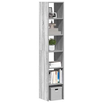vidaXL Boekenkasten 2 st 30x30x80 cm bewerkt hout grijs, Verzenden, Nieuw