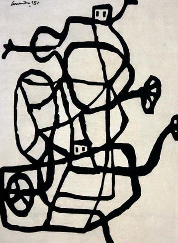 Corneille (1922-2010) - Tapis rectangle : Cobra 1951 - Petit