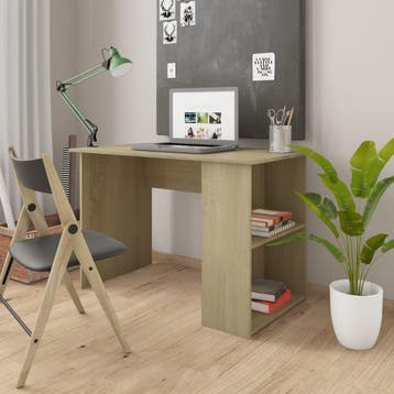 vidaXL Bureau 110x60x73 cm bewerkt hout sonoma eikenkleurig, Huis en Inrichting, Verzenden, Nieuw