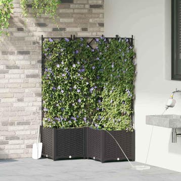 vidaXL Plantenbak 3 st Zwart 80 x 80 x 142 cm PP, Verzenden, Nieuw, 60 tot 100 cm, 60 cm of meer