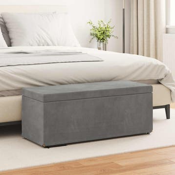 vidaXL Kruk Donkergrijs 101 x 41 x 40 cm Velvet en, Verzenden, Nieuw