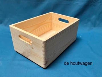 Houten Stapelbare Krat 30 × 20 × 13 cm. - Opbergkratje -, Minder dan 50 cm, Nieuw, Minder dan 50 cm, Ophalen of Verzenden
