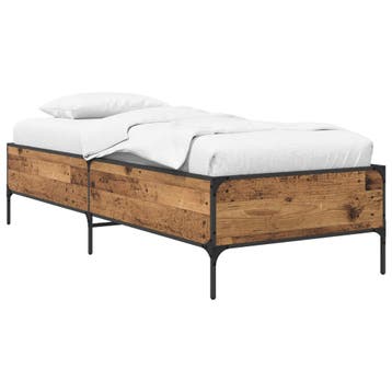 vidaXL Bedframe Oud hout 80 x 200 cm Bewerkt hout, Verzenden, Nieuw, Bruin, Hout