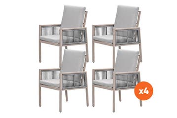Set van 4 - GI Decala rope dining tuinstoelen - Zand, Verzenden, Nieuw, Overige materialen