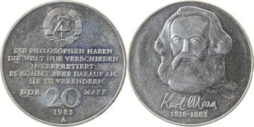 20 Mark Ddr Karl Marx handgehoben, Postzegels en Munten, Verzenden