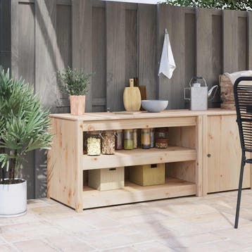 vidaXL Keukenkast MEPPEL Bruin Eiken 106 x 55 x 64 cm, Verzenden, Nieuw, Bruin