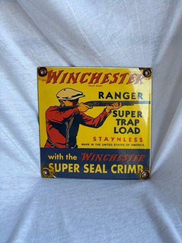 Winchester Ranger Super Trap Load – Emaille Jachtreclame -, Antiek en Kunst