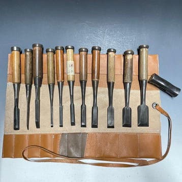 Tataki Oire Nomi | Bench Chisels Carving w/Roll Case -