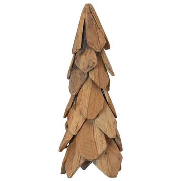 Kerstversiering 50cm massief teakhout | retourdeal 65% ko..., Ophalen of Verzenden, Gebruikt