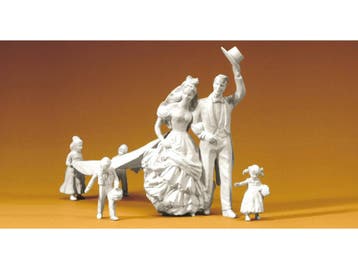 Preiser 45180 Hochzeitspaar. Kinder. 6 unbemalte Figuren..., Ophalen of Verzenden, Nieuw
