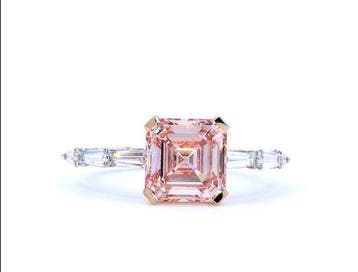 Ring - 14 karaat Witgoud, Roségoud - 3.55ct. tw. Roze, Nieuw