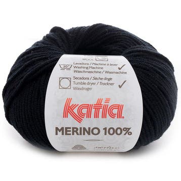 Katia Concept Merino 100% - 02 zwart - Wol Garen, Ophalen of Verzenden, Nieuw